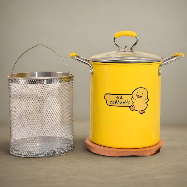 وعاء القلي مع مصفاة فولاذية