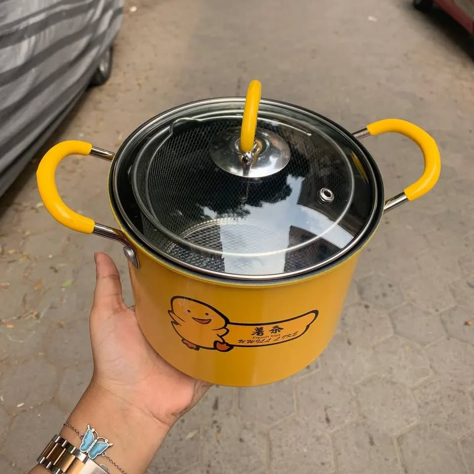 وعاء القلي مع مصفاة فولاذية